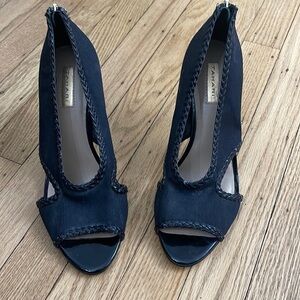 Tahari Black Loretta Peep Toe Cutout Heels Size 6.5